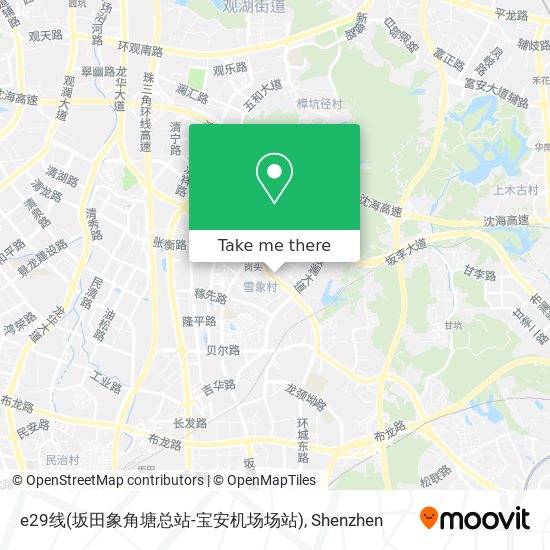 e29线(坂田象角塘总站-宝安机场场站) map