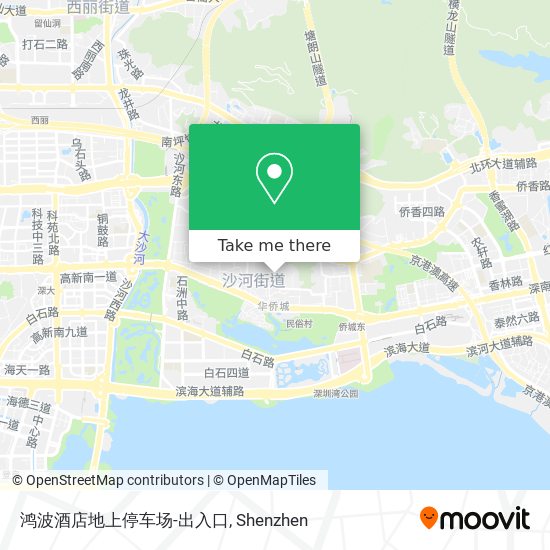 鸿波酒店地上停车场-出入口 map