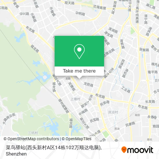 菜鸟驿站(西头新村A区14栋102万顺达电脑) map