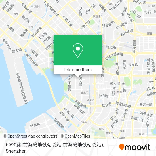 b990路(前海湾地铁站总站-前海湾地铁站总站) map