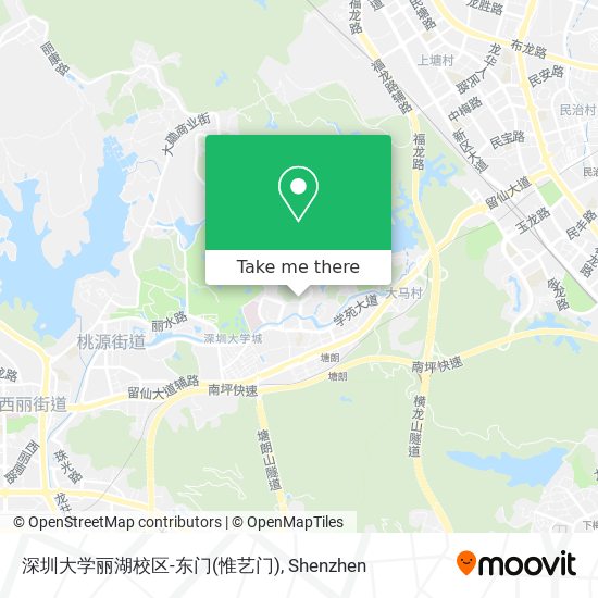 深圳大学丽湖校区-东门(惟艺门) map