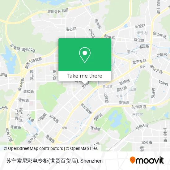 苏宁索尼彩电专柜(世贸百货店) map