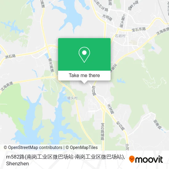 m582路(南岗工业区微巴场站-南岗工业区微巴场站) map