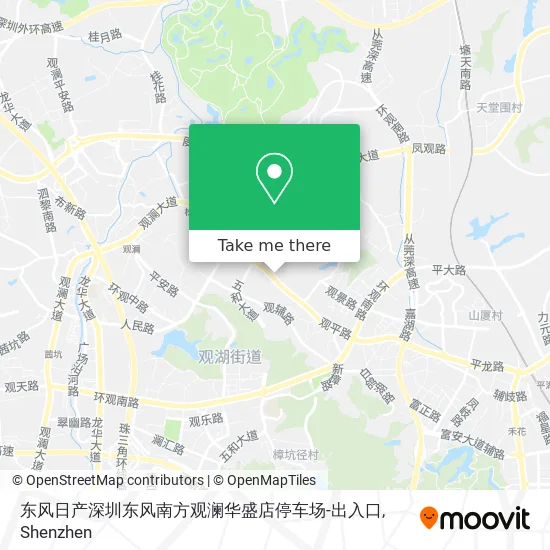 东风日产深圳东风南方观澜华盛店停车场-出入口 map