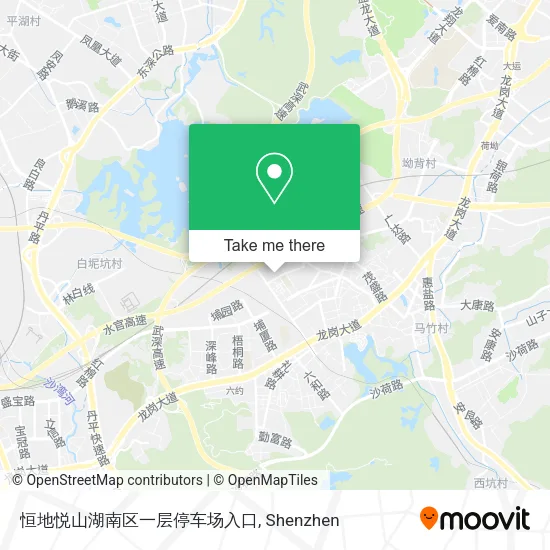 恒地悦山湖南区一层停车场入口 map