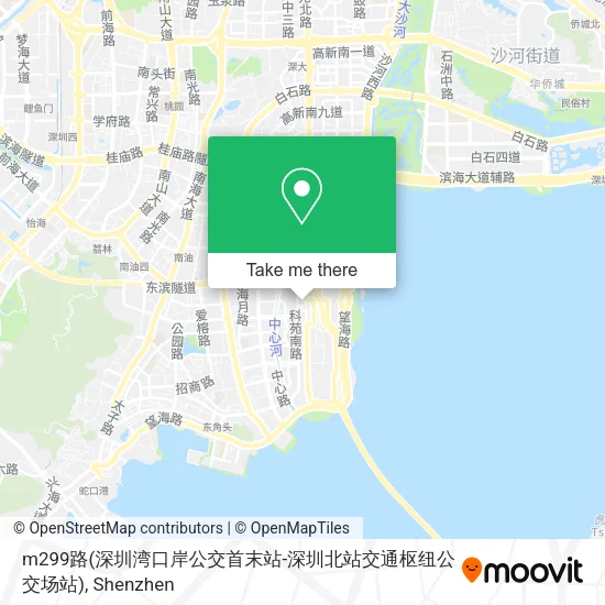 m299路(深圳湾口岸公交首末站-深圳北站交通枢纽公交场站) map