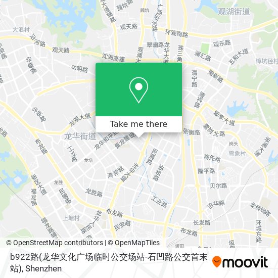 b922路(龙华文化广场临时公交场站-石凹路公交首末站) map