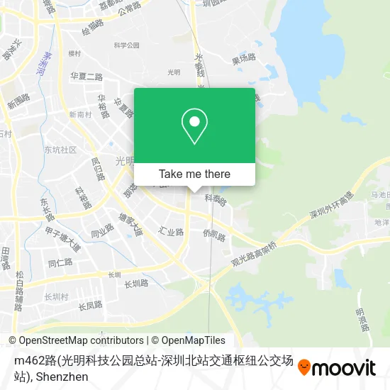 m462路(光明科技公园总站-深圳北站交通枢纽公交场站) map