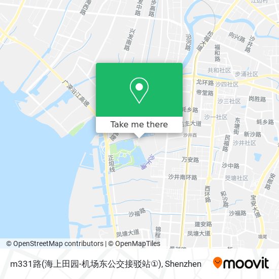 m331路(海上田园-机场东公交接驳站①) map