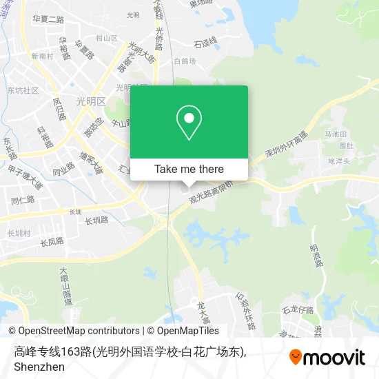 高峰专线163路(光明外国语学校-白花广场东) map