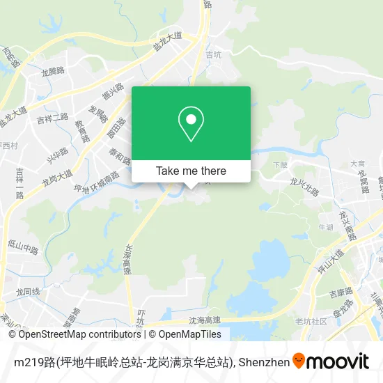 m219路(坪地牛眠岭总站-龙岗满京华总站) map