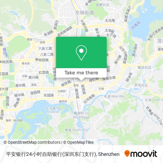 How To Get To 平安银行24小时自助银行 深圳东门支行 In 罗湖区by Metro Or Bus