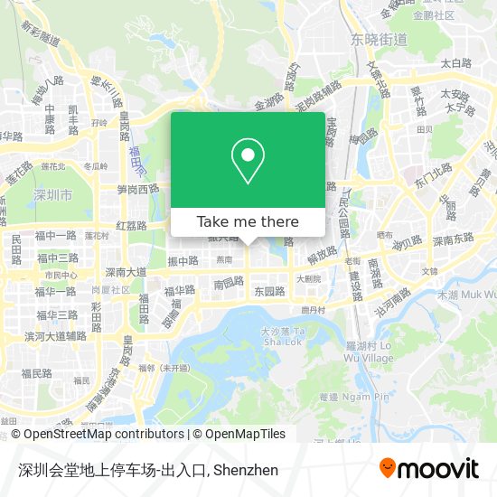 深圳会堂地上停车场-出入口 map