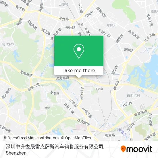 深圳中升悦晟雷克萨斯汽车销售服务有限公司 map