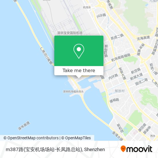 m387路(宝安机场场站-长凤路总站) map