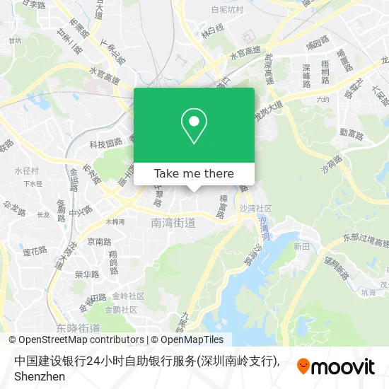 中国建设银行24小时自助银行服务(深圳南岭支行) map