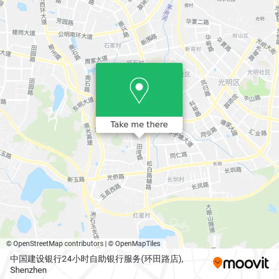 中国建设银行24小时自助银行服务(环田路店) map