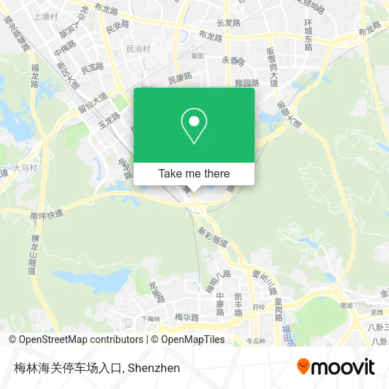 梅林海关停车场入口 map