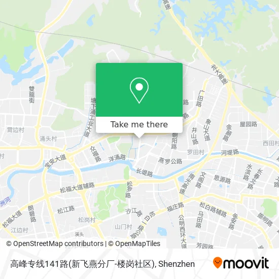 高峰专线141路(新飞燕分厂-楼岗社区) map