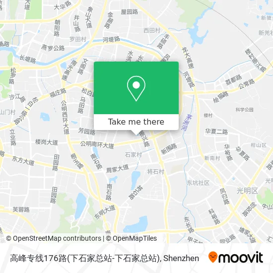 高峰专线176路(下石家总站-下石家总站) map