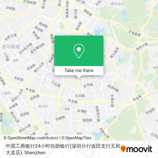 中国工商银行24小时自助银行(深圳分行坂田支行五和大道店) map