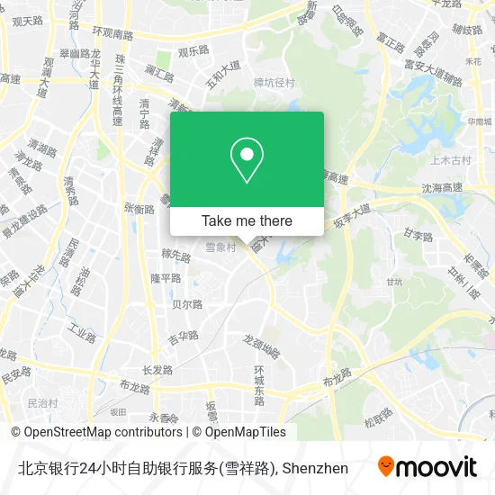 北京银行24小时自助银行服务(雪祥路) map