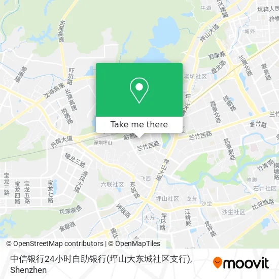 中信银行24小时自助银行(坪山大东城社区支行) map