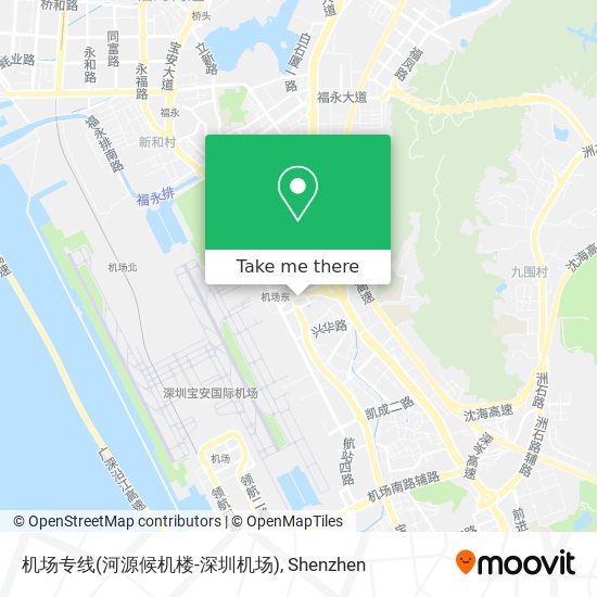 机场专线(河源候机楼-深圳机场) map