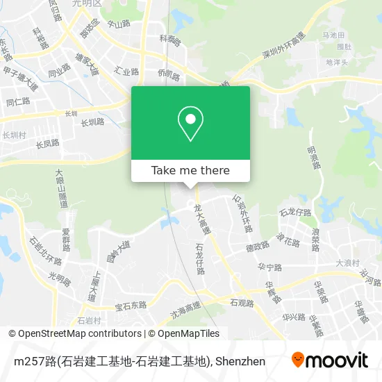 m257路(石岩建工基地-石岩建工基地) map