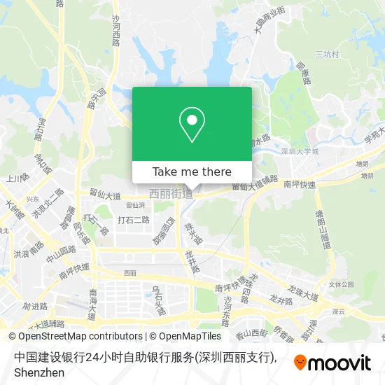中国建设银行24小时自助银行服务(深圳西丽支行) map