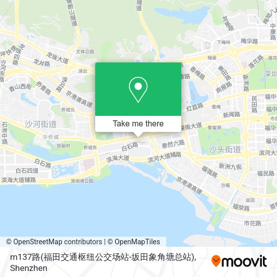 m137路(福田交通枢纽公交场站-坂田象角塘总站) map
