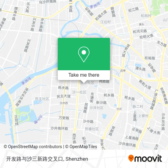 开发路与沙三新路交叉口 map