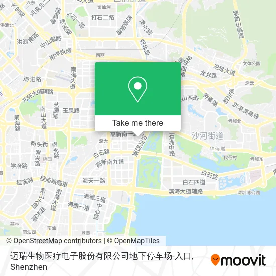 迈瑞生物医疗电子股份有限公司地下停车场-入口 map