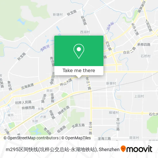 m295区间快线(坑梓公交总站-永湖地铁站) map