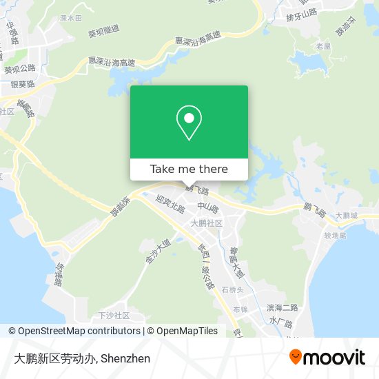 大鹏新区劳动办 map