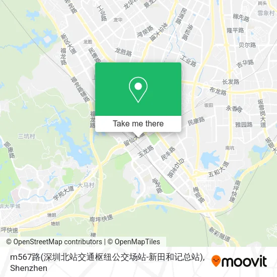 m567路(深圳北站交通枢纽公交场站-新田和记总站) map