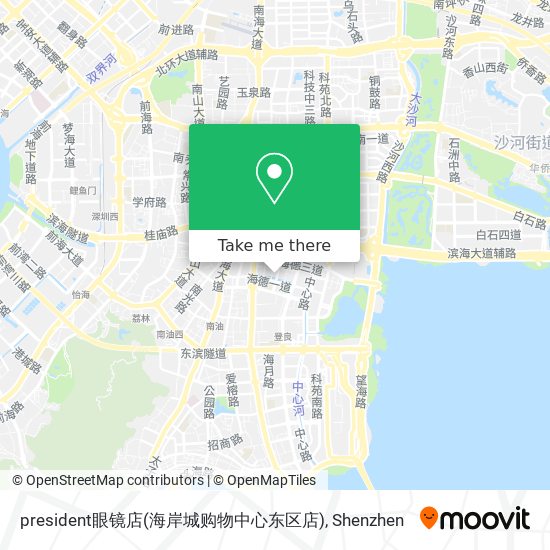 president眼镜店(海岸城购物中心东区店) map