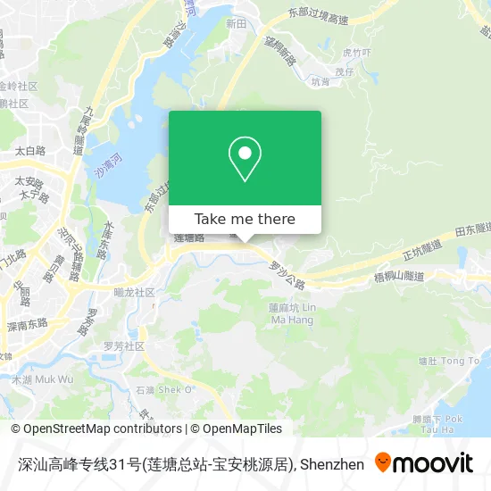 深汕高峰专线31号(莲塘总站-宝安桃源居) map