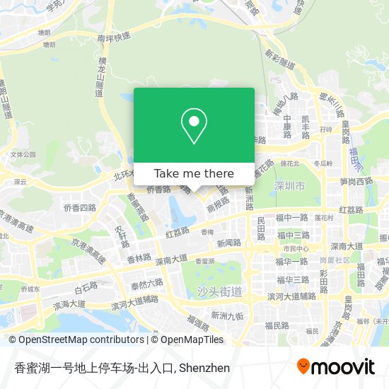 香蜜湖一号地上停车场-出入口 map
