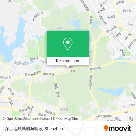 深圳地铁塘朗车辆段 map