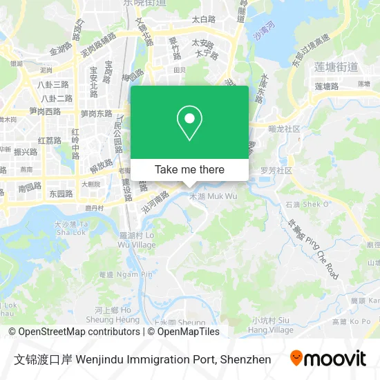 文锦渡口岸 Wenjindu Immigration Port map