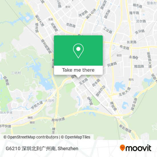G6210 深圳北到广州南 map