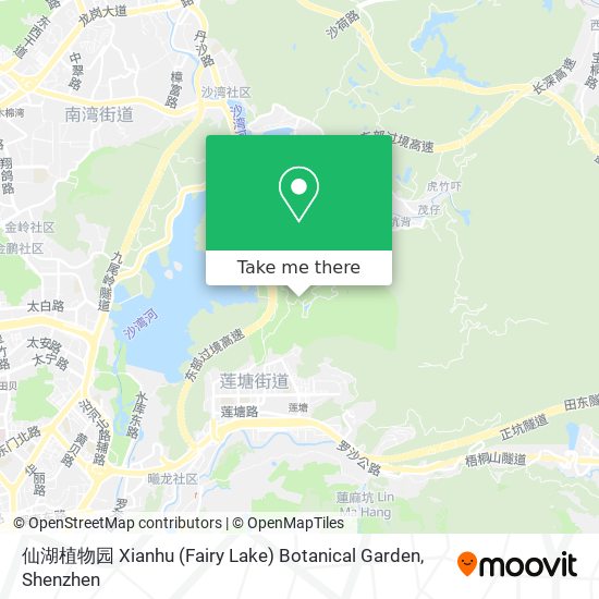 仙湖植物园 Xianhu (Fairy Lake) Botanical Garden map