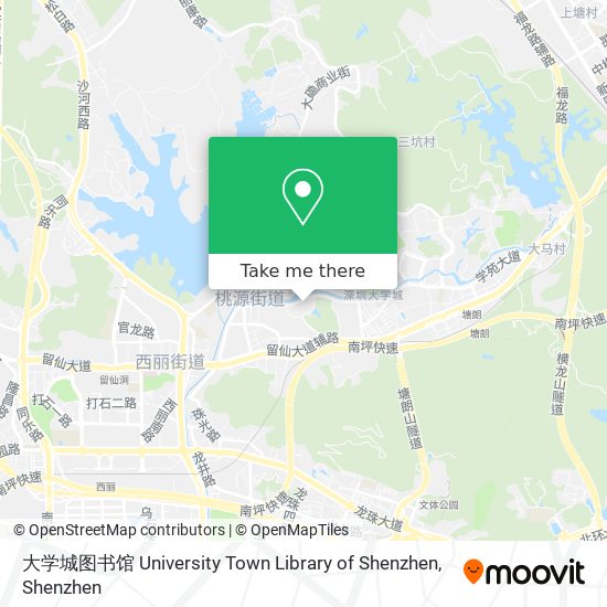 大学城图书馆 University Town Library of Shenzhen map