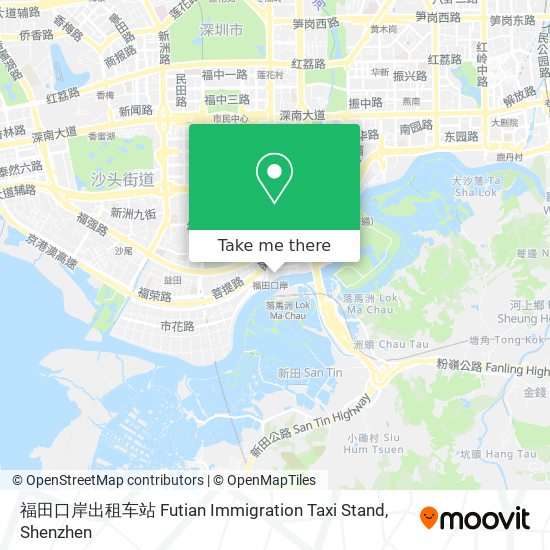 福田口岸出租车站 Futian Immigration Taxi Stand map