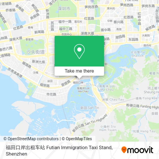 福田口岸出租车站 Futian Immigration Taxi Stand map