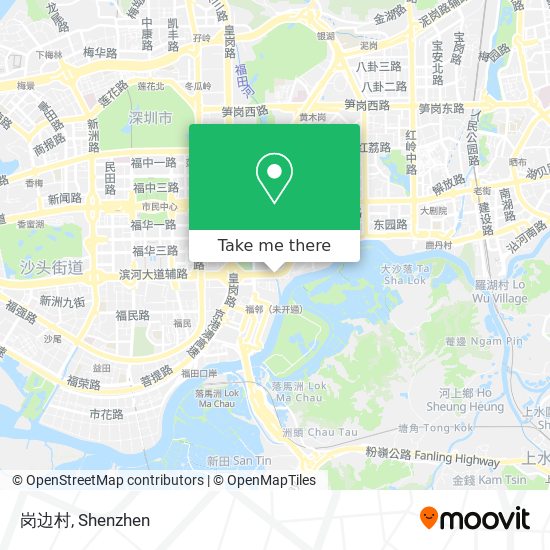 岗边村 map