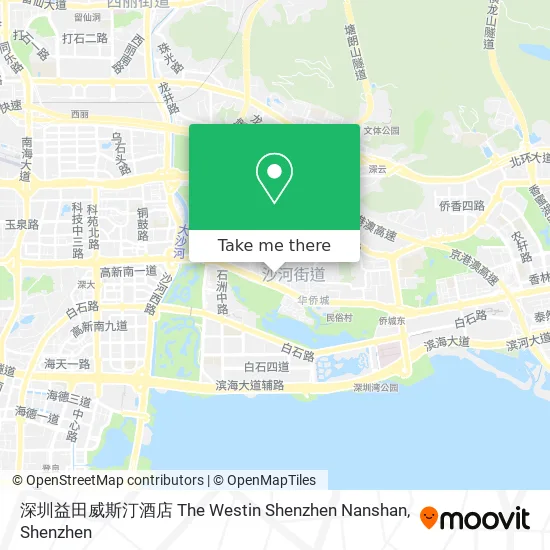 深圳益田威斯汀酒店 The Westin Shenzhen Nanshan map