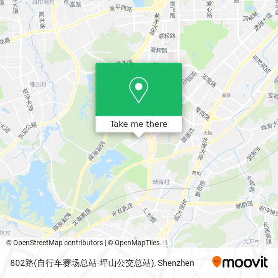 802路(自行车赛场总站-坪山公交总站) map