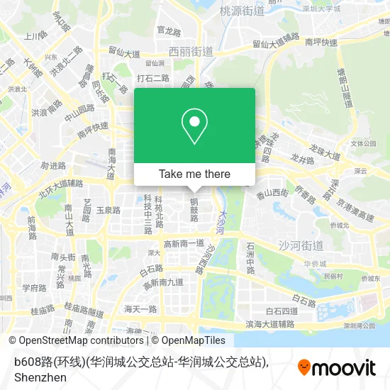 b608路(环线)(华润城公交总站-华润城公交总站) map